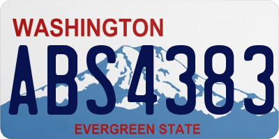 WA license plate ABS4383