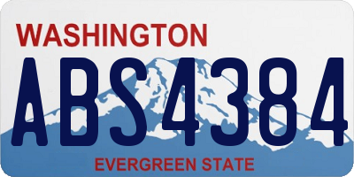 WA license plate ABS4384