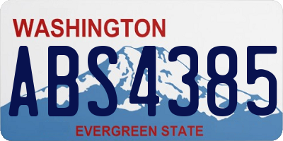 WA license plate ABS4385