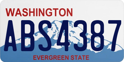 WA license plate ABS4387