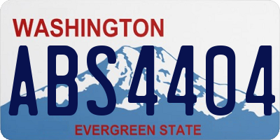 WA license plate ABS4404