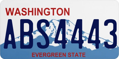 WA license plate ABS4443
