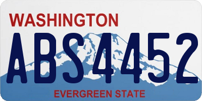 WA license plate ABS4452