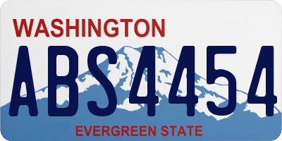 WA license plate ABS4454