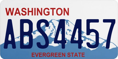 WA license plate ABS4457