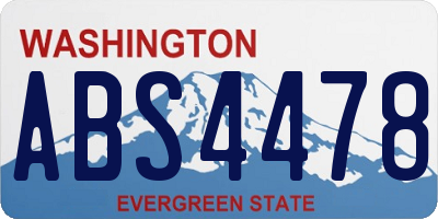 WA license plate ABS4478