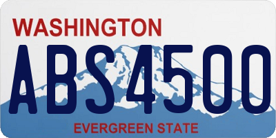 WA license plate ABS4500