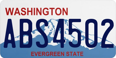 WA license plate ABS4502