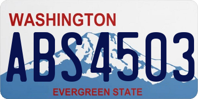 WA license plate ABS4503