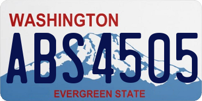 WA license plate ABS4505