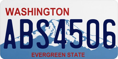 WA license plate ABS4506