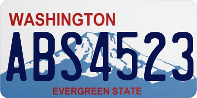 WA license plate ABS4523
