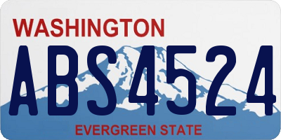 WA license plate ABS4524