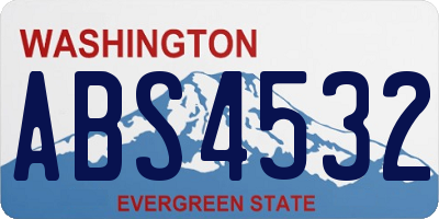 WA license plate ABS4532