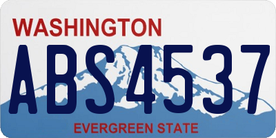 WA license plate ABS4537