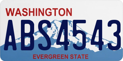 WA license plate ABS4543