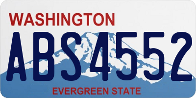 WA license plate ABS4552