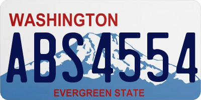 WA license plate ABS4554