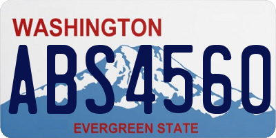 WA license plate ABS4560