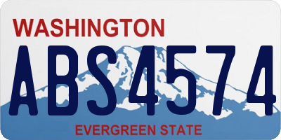 WA license plate ABS4574
