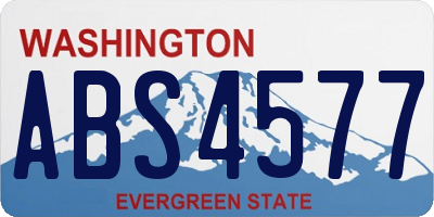 WA license plate ABS4577
