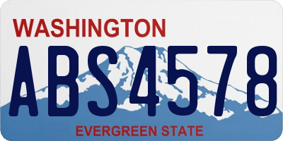 WA license plate ABS4578