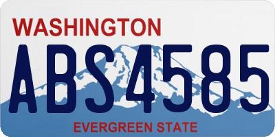 WA license plate ABS4585
