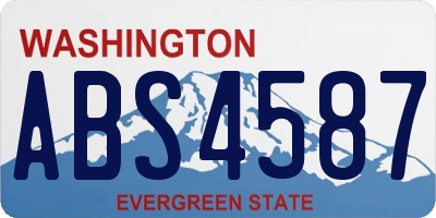 WA license plate ABS4587