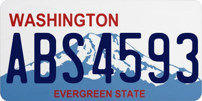 WA license plate ABS4593