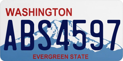 WA license plate ABS4597