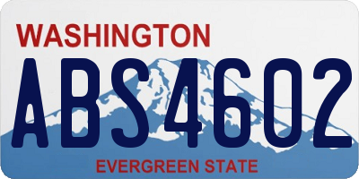 WA license plate ABS4602