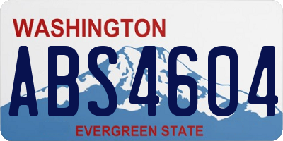 WA license plate ABS4604