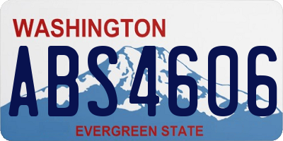 WA license plate ABS4606