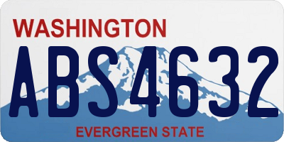 WA license plate ABS4632