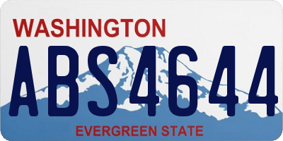 WA license plate ABS4644