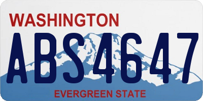 WA license plate ABS4647