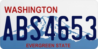 WA license plate ABS4653