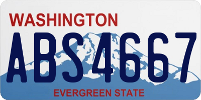 WA license plate ABS4667