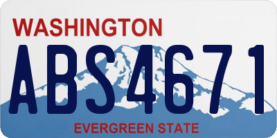 WA license plate ABS4671
