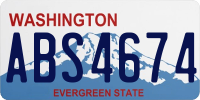 WA license plate ABS4674