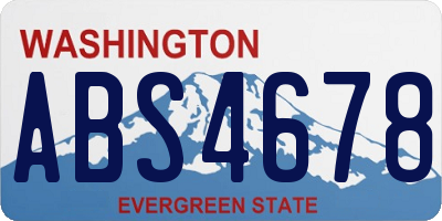 WA license plate ABS4678