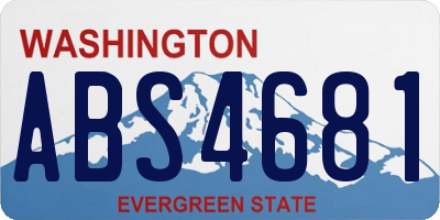 WA license plate ABS4681