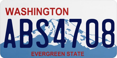 WA license plate ABS4708