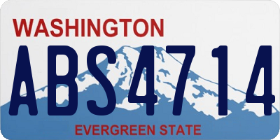 WA license plate ABS4714
