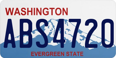 WA license plate ABS4720
