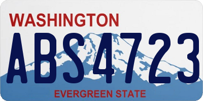 WA license plate ABS4723
