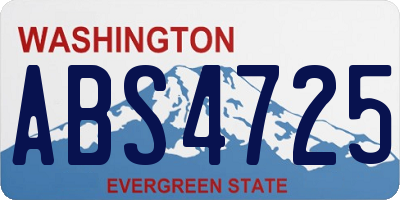 WA license plate ABS4725