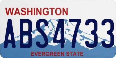 WA license plate ABS4733