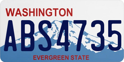 WA license plate ABS4735