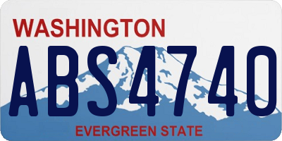 WA license plate ABS4740